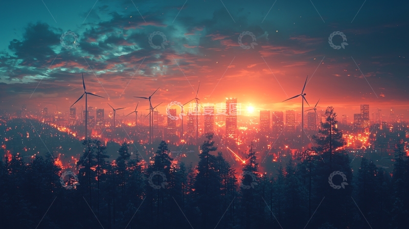 高清大图下载【趣麦麦图】绿色能源与未来城市背景
