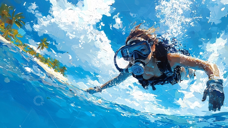高清大图下载【趣麦麦图】潜水爱好者视角
