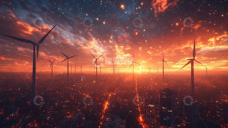 高清大图下载【趣麦麦图】星空与绿色能源光效