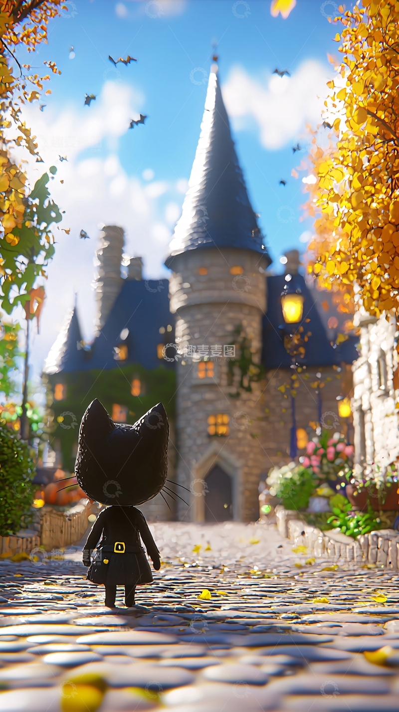 高清大图下载【趣麦麦图】黑猫与城堡的童话之旅