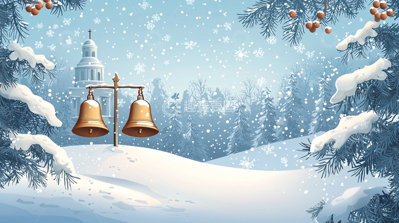 高清大图下载【趣麦麦图】新年钟声响起