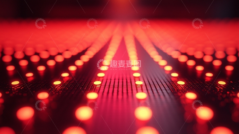 高清大图下载【趣麦麦图】红色背景与脉冲光影婚礼场景