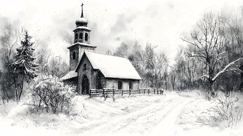 高清大图下载【趣麦麦图】冬日雪景圣堂图