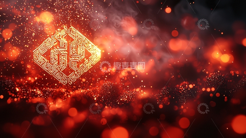 高清大图下载【趣麦麦图】红色背景与脉冲光影婚礼场景