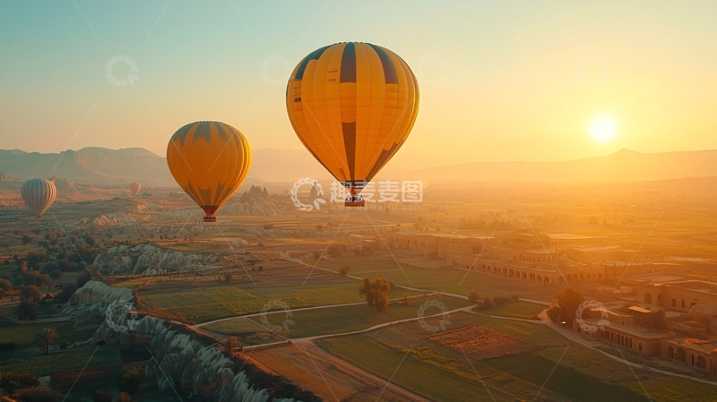 高清大图下载【趣麦麦图】热气球之旅高清图片