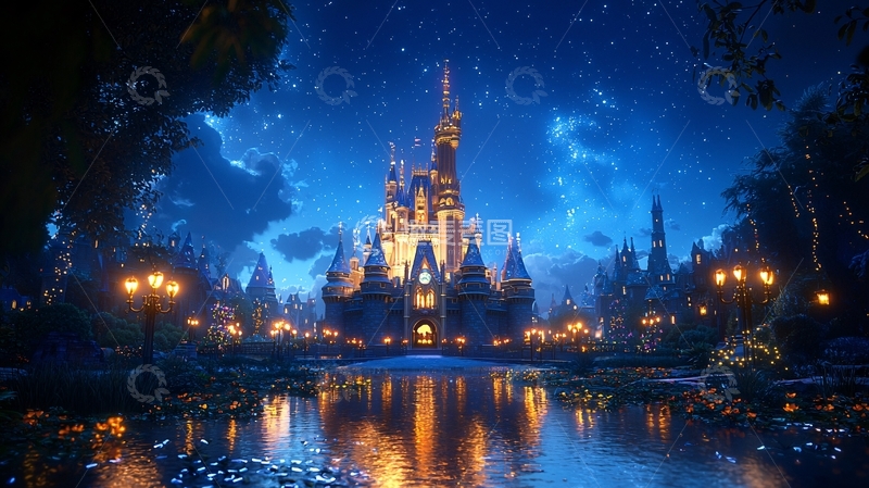 高清大图下载【趣麦麦图】迪士尼风格的魔法城堡