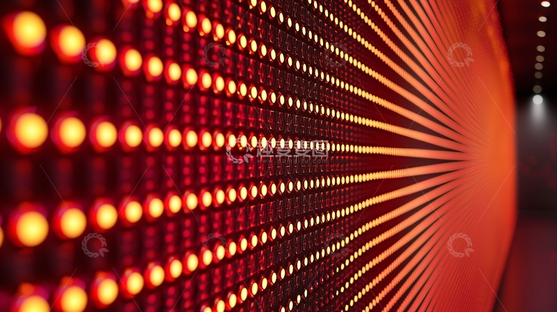 高清大图下载【趣麦麦图】红色背景与脉冲光影婚礼场景