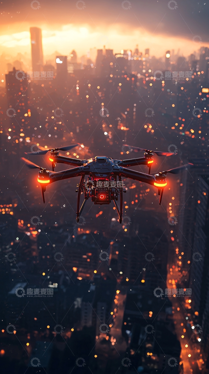 高清大图下载【趣麦麦图】飞翔的无人机