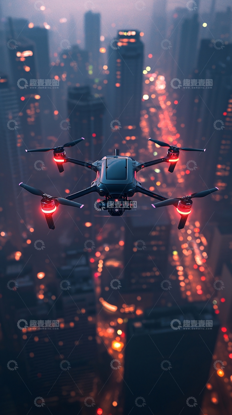 高清大图下载【趣麦麦图】飞翔的无人机