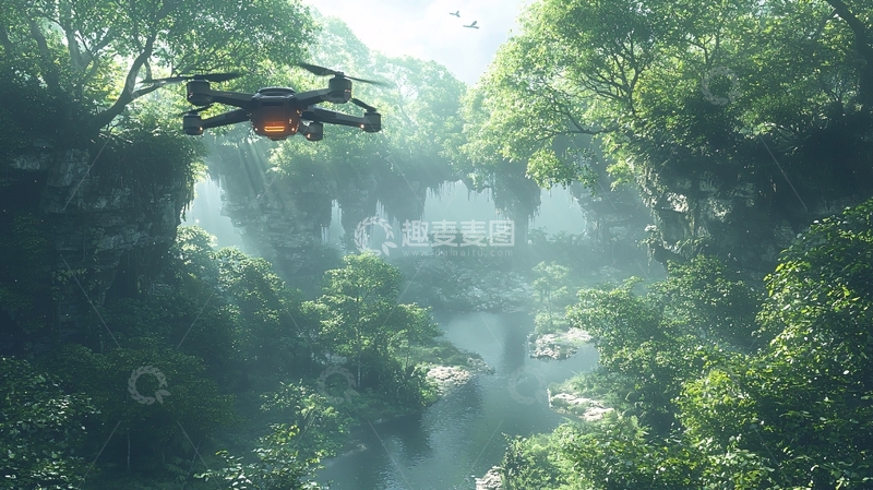 高清大图下载【趣麦麦图】森林与科技融合