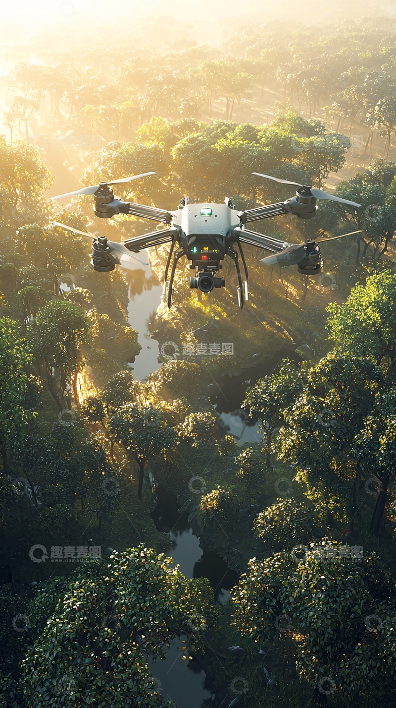 高清大图下载【趣麦麦图】森林与科技融合