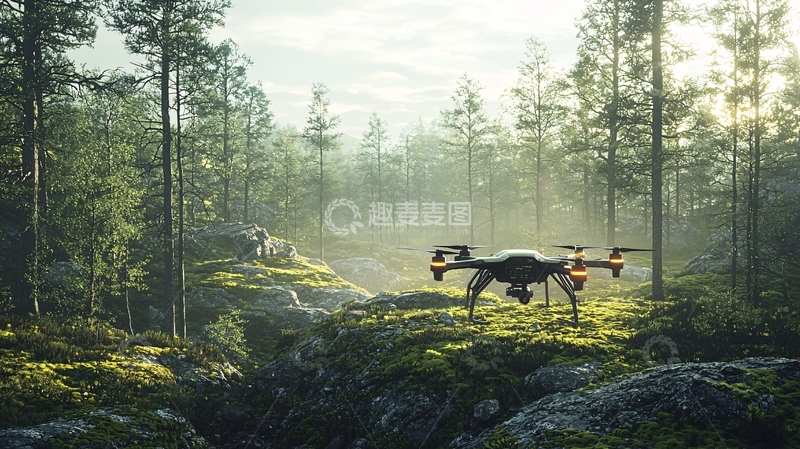 高清大图下载【趣麦麦图】森林与科技融合