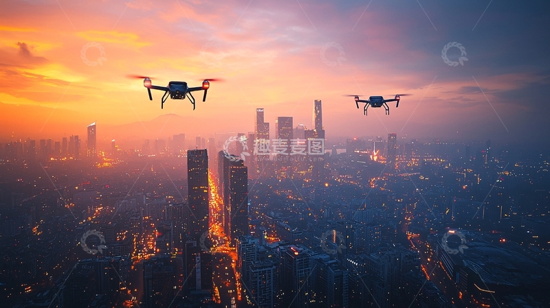 高清大图下载【趣麦麦图】未来城市的科技背景3D风格