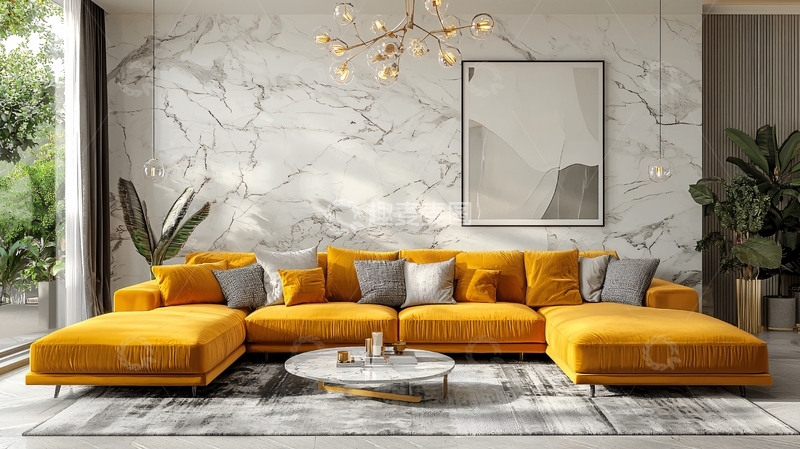 高清大图下载【趣麦麦图】客厅艺术轻奢风