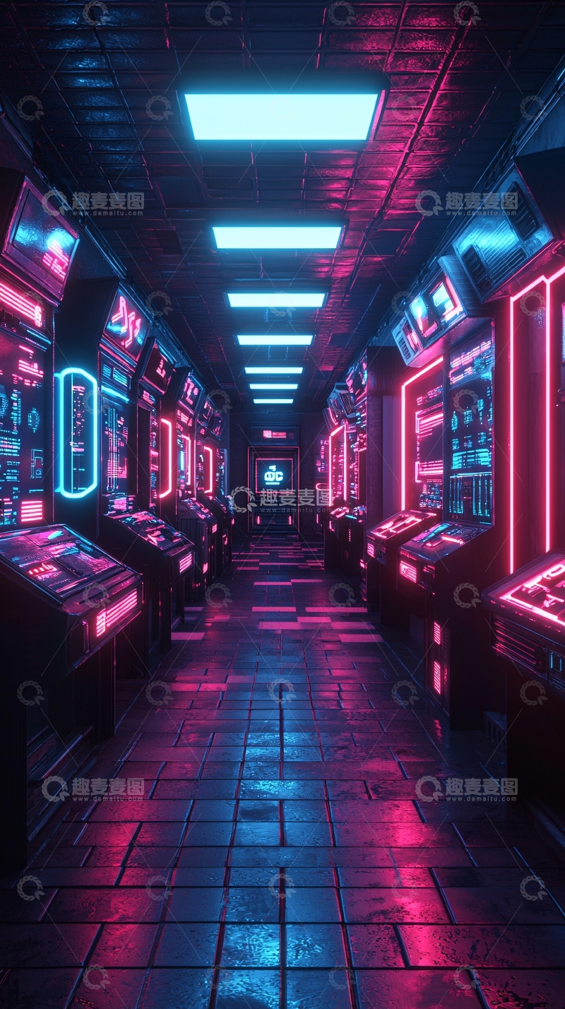 高清大图下载【趣麦麦图】现代科技电子游戏厅