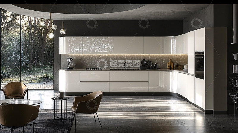 高清大图下载【趣麦麦图】简约风格的现代厨房设计