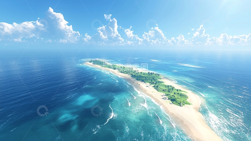 高清大图下载【趣麦麦图】夏季阳光洒下的热带海滩