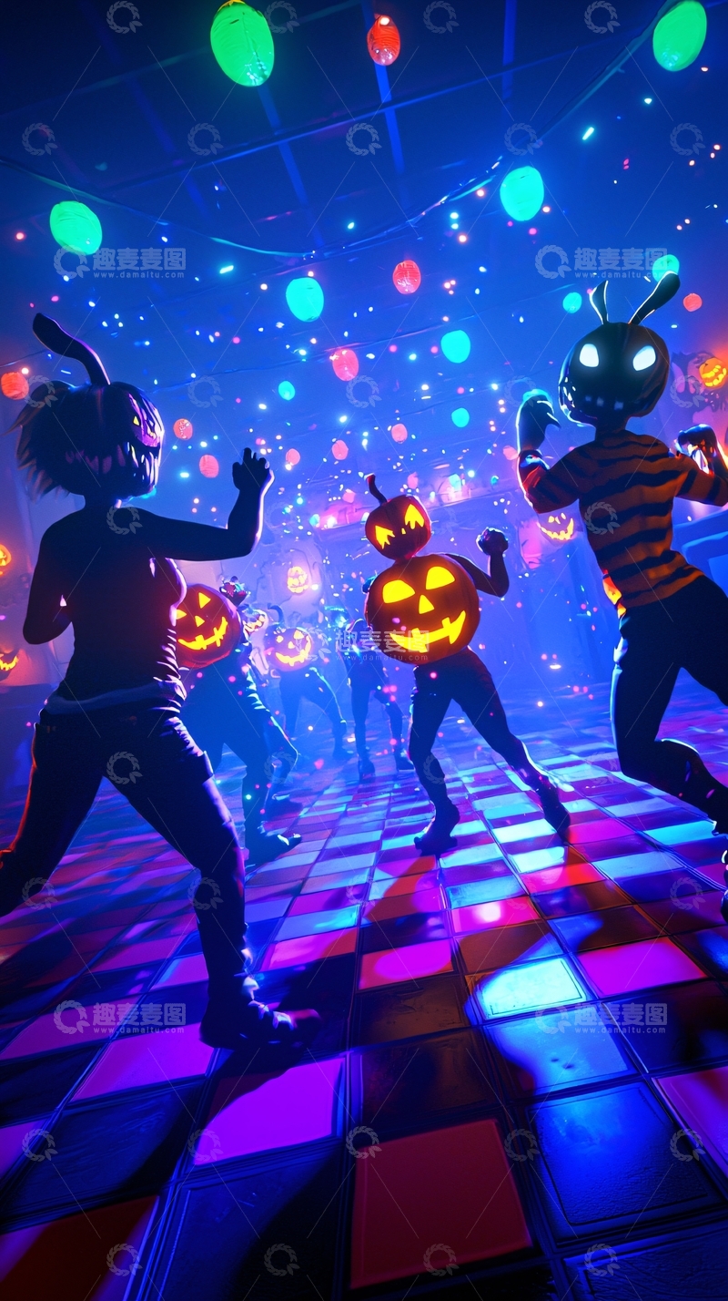 高清大图下载【趣麦麦图】万圣节舞会派对场景