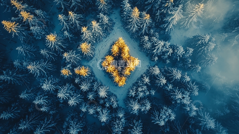 高清大图下载【趣麦麦图】冬季森林冰晶迷宫