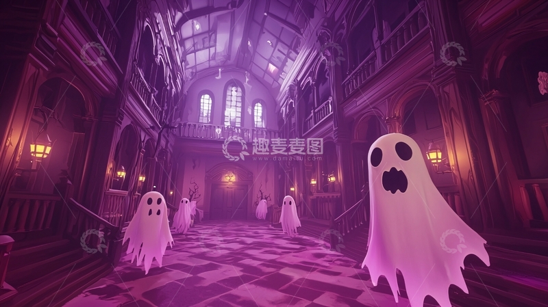 高清大图下载【趣麦麦图】幽灵城堡走廊