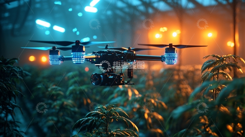 高清大图下载【趣麦麦图】现代农场的无人机应用