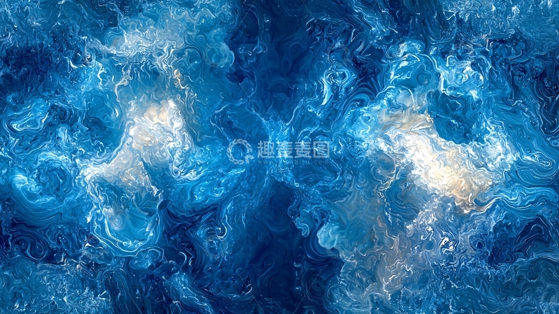 高清大图下载【趣麦麦图】蓝色流动液体和光线融合