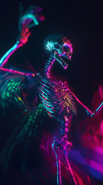 霓虹骷髅舞者