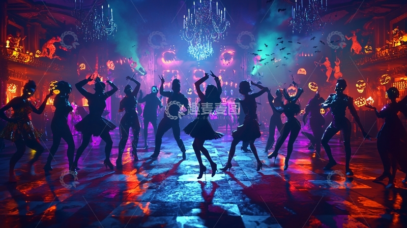 高清大图下载【趣麦麦图】万圣节舞会场景