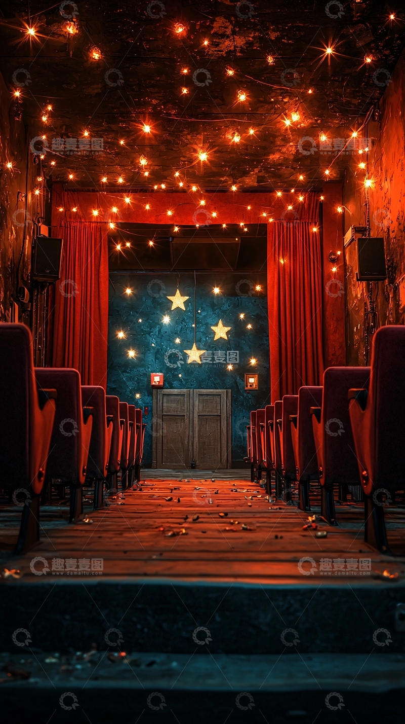 高清大图下载【趣麦麦图】复古风格舞台背景