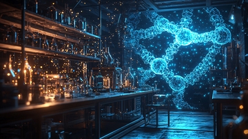 未来基因编辑实验室全息DNA