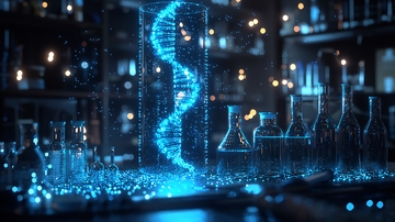 未来基因编辑实验室全息DNA