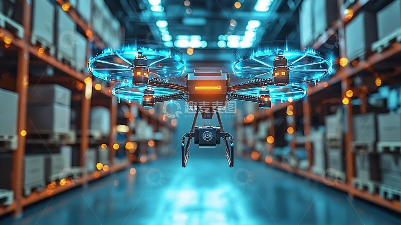 高清大图下载【趣麦麦图】智慧物流无人机构想