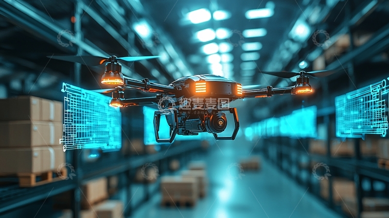 高清大图下载【趣麦麦图】高效无人机仓储区