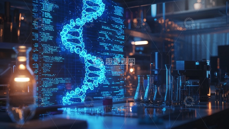 高清大图下载【趣麦麦图】全息DNA链
