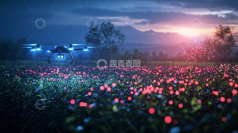高清大图下载【趣麦麦图】未来农业无人机