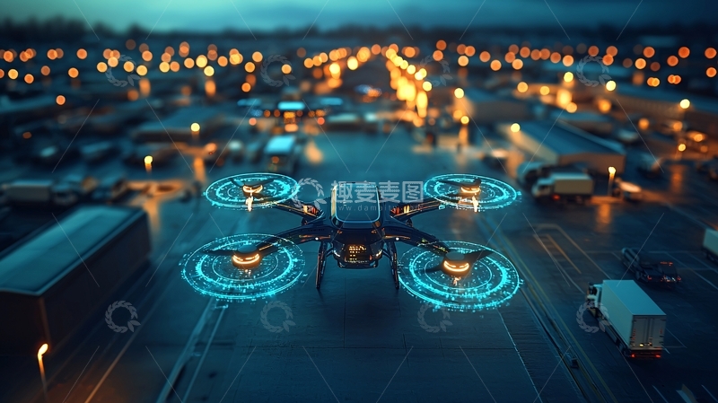 高清大图下载【趣麦麦图】无人机物流系统
