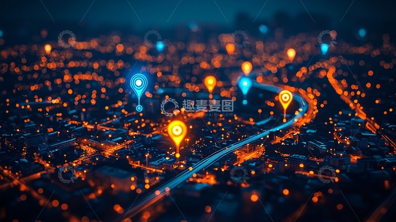 高清大图下载【趣麦麦图】未来智能交通系统与动态路径交互