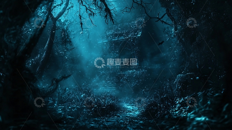 高清大图下载【趣麦麦图】幽暗森林中的神秘小屋