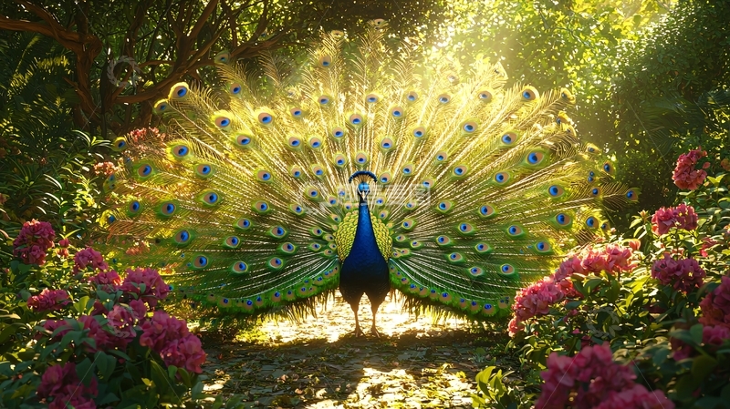 高清大图下载【趣麦麦图】孔雀开屏自然风光