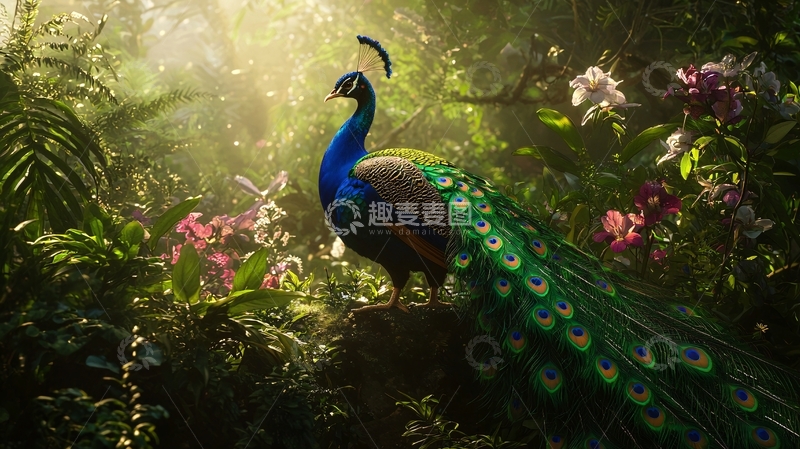 高清大图下载【趣麦麦图】孔雀森林中的美丽瞬间