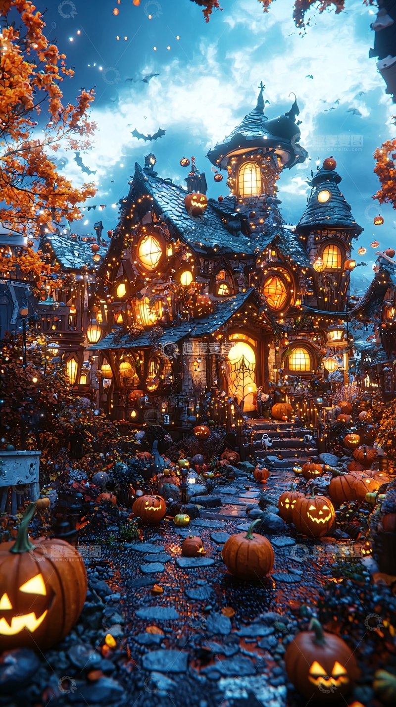 高清大图下载【趣麦麦图】万圣节主题梦幻小屋