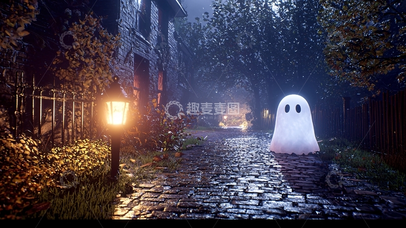 高清大图下载【趣麦麦图】幽灵小镇夜景