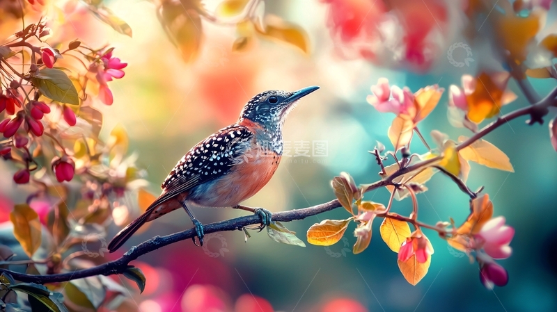 高清大图下载【趣麦麦图】秋日花鸟自然风景