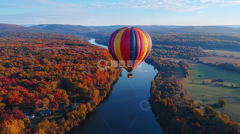 高清大图下载【趣麦麦图】热气球与广阔视野