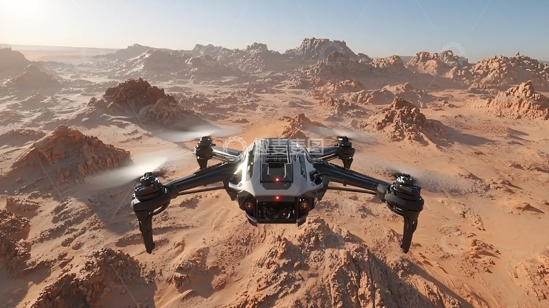 高清大图下载【趣麦麦图】飞行器与火星景观的科幻场景