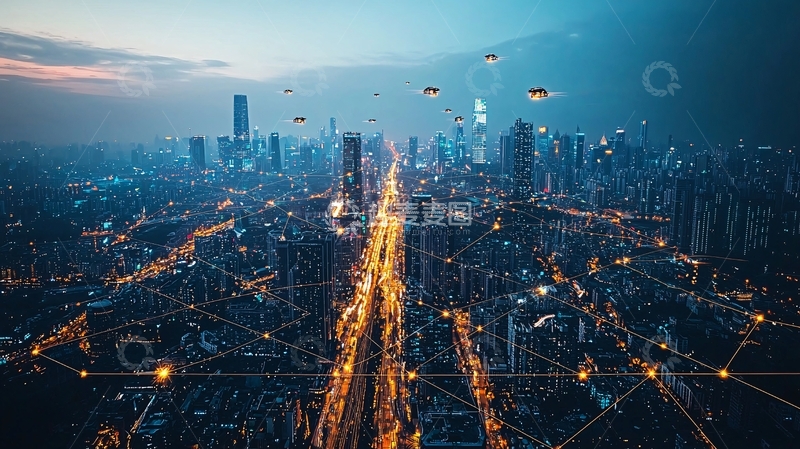 高清大图下载【趣麦麦图】现代智慧城市建设