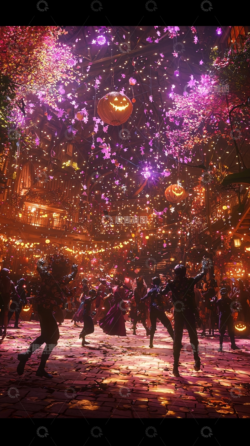 高清大图下载【趣麦麦图】万圣节夜晚舞会