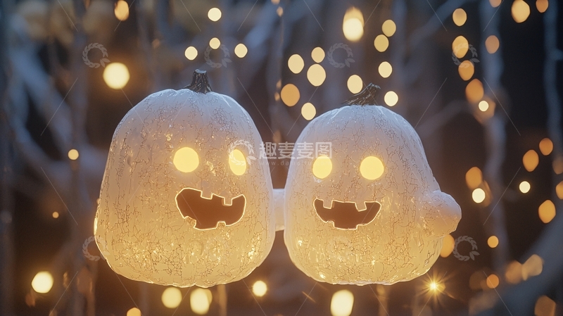 高清大图下载【趣麦麦图】万圣节南瓜灯装饰背景
