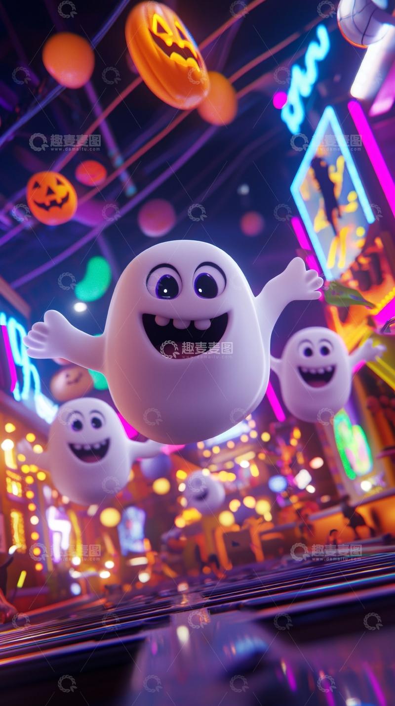 高清大图下载【趣麦麦图】万圣节鬼魂派对场景