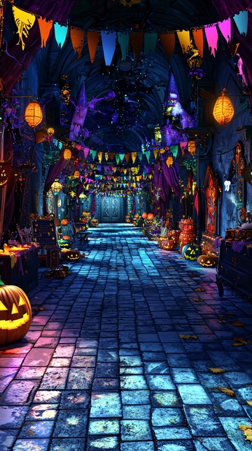 万圣节主题走廊装饰场景